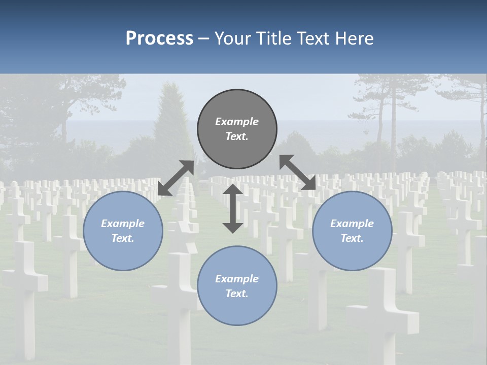 A Large Field Full Of White Crosses With Trees In The Background PowerPoint Template