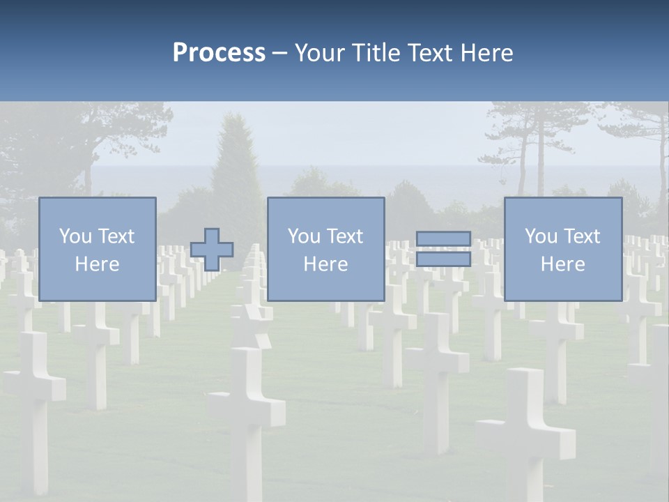 A Large Field Full Of White Crosses With Trees In The Background PowerPoint Template