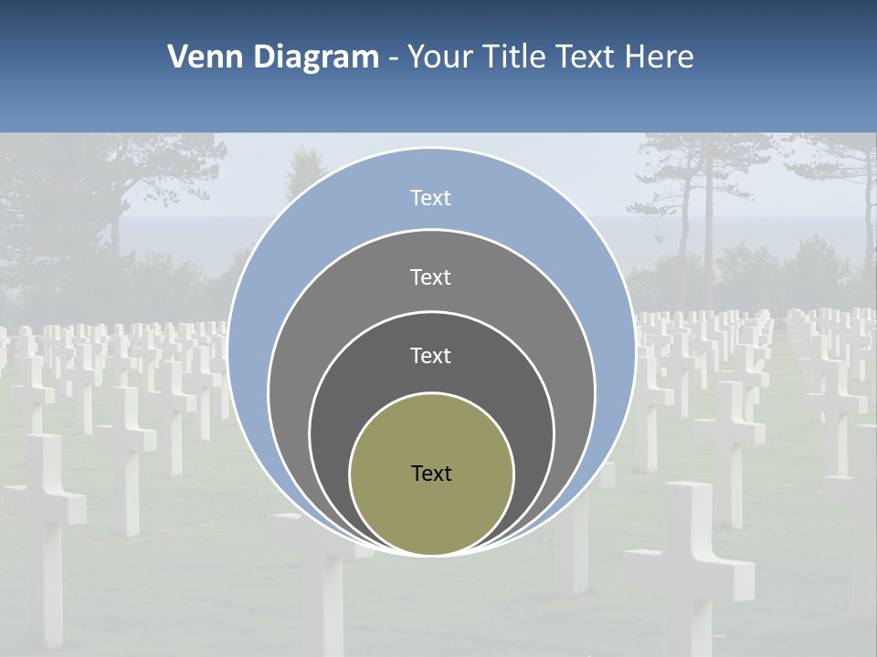 A Large Field Full Of White Crosses With Trees In The Background PowerPoint Template