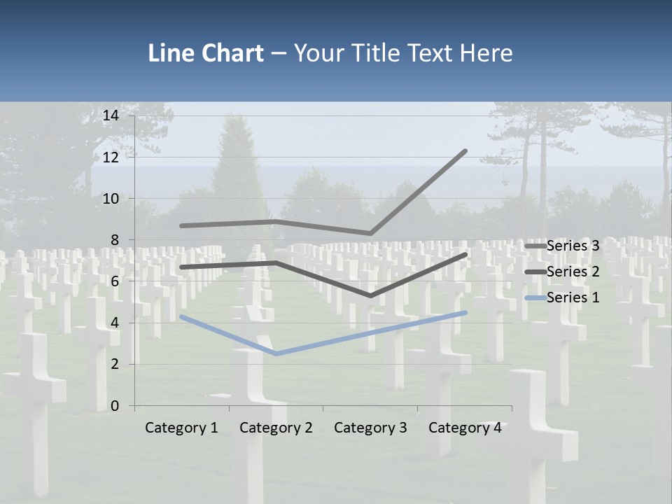 A Large Field Full Of White Crosses With Trees In The Background PowerPoint Template
