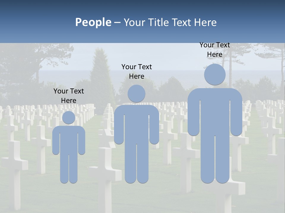 A Large Field Full Of White Crosses With Trees In The Background PowerPoint Template