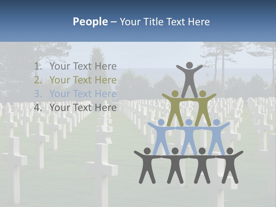 A Large Field Full Of White Crosses With Trees In The Background PowerPoint Template