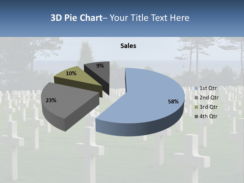 A Large Field Full Of White Crosses With Trees In The Background PowerPoint Template