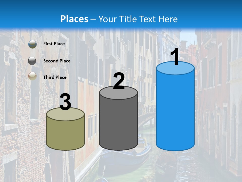 A Canal With Gondola Boats In Venice Powerpoint Template PowerPoint Template