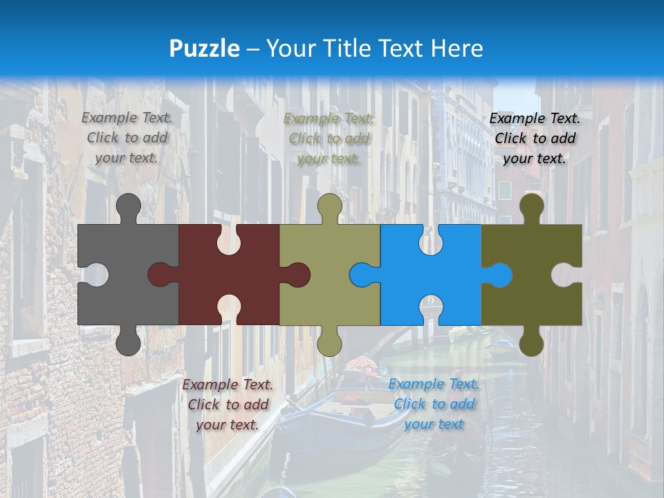 A Canal With Gondola Boats In Venice Powerpoint Template PowerPoint Template