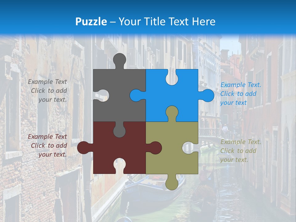 A Canal With Gondola Boats In Venice Powerpoint Template PowerPoint Template