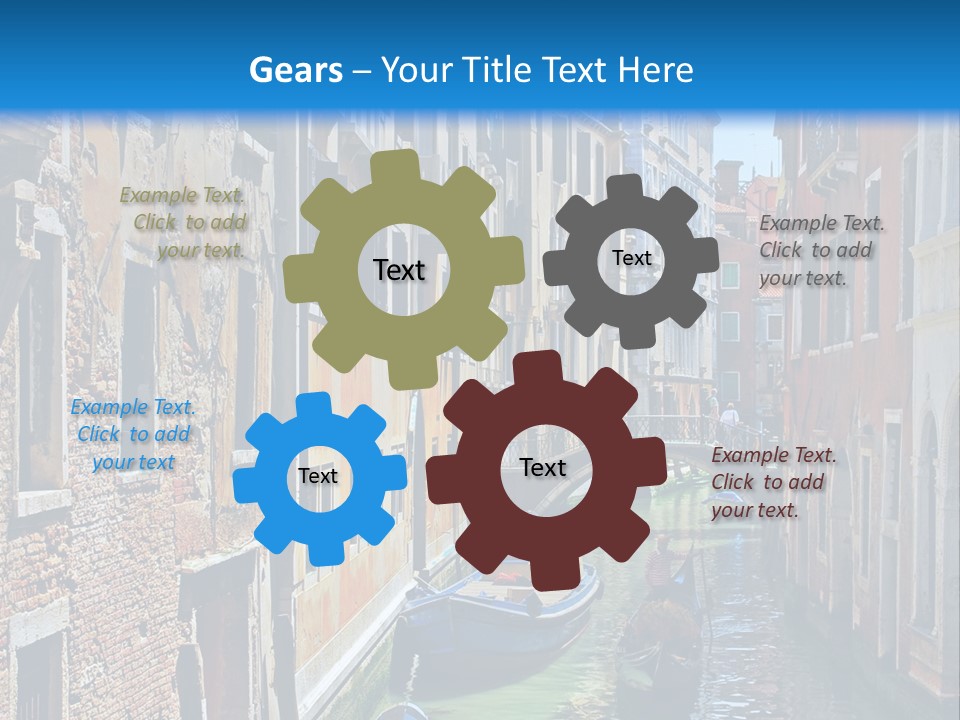 A Canal With Gondola Boats In Venice Powerpoint Template PowerPoint Template