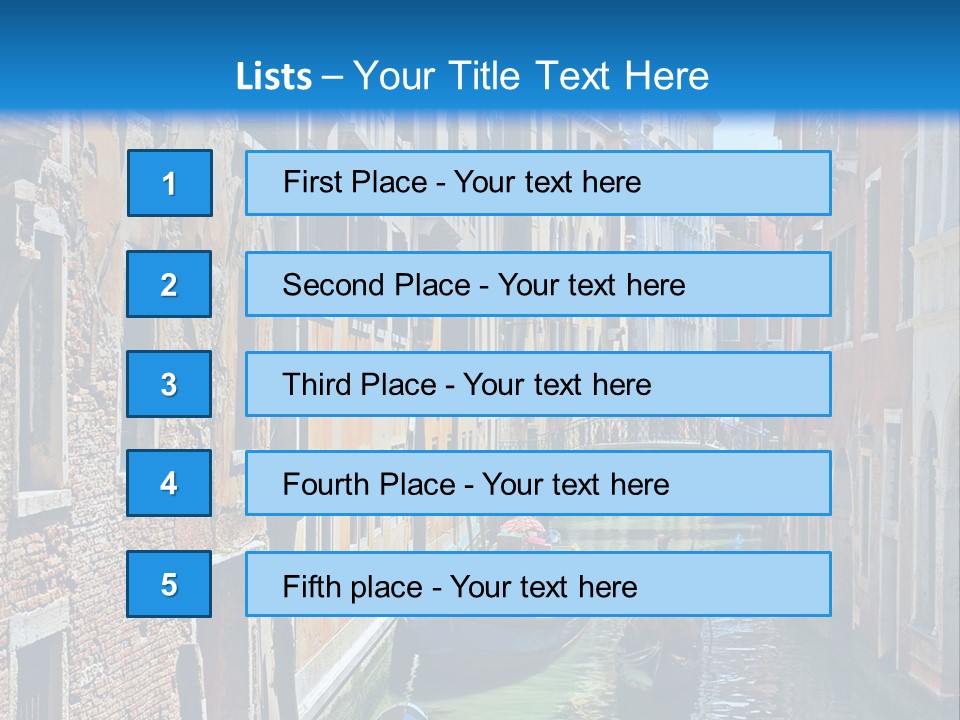 A Canal With Gondola Boats In Venice Powerpoint Template PowerPoint Template