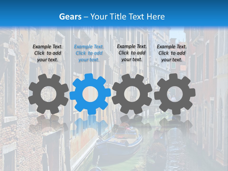 A Canal With Gondola Boats In Venice Powerpoint Template PowerPoint Template