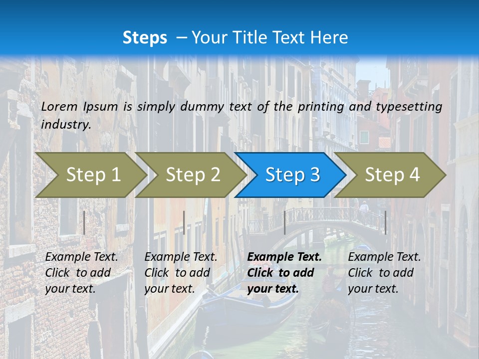 A Canal With Gondola Boats In Venice Powerpoint Template PowerPoint Template