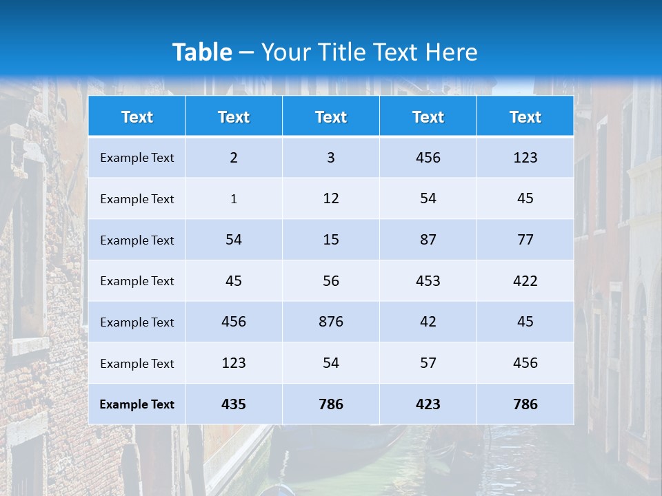 A Canal With Gondola Boats In Venice Powerpoint Template PowerPoint Template