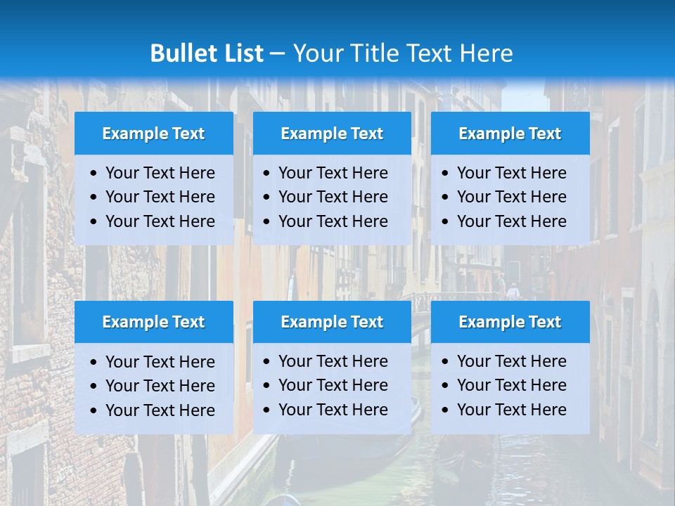 A Canal With Gondola Boats In Venice Powerpoint Template PowerPoint Template