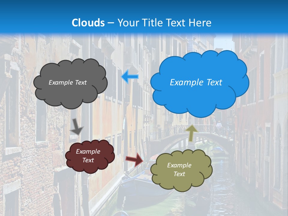 A Canal With Gondola Boats In Venice Powerpoint Template PowerPoint Template