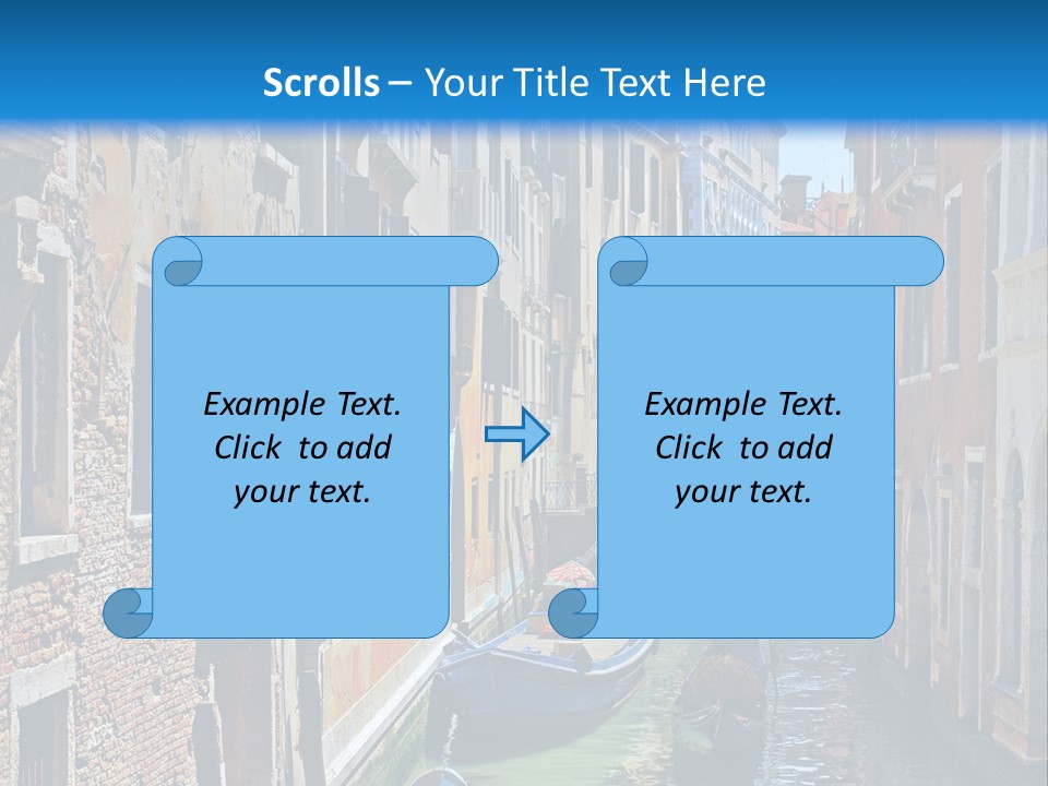 A Canal With Gondola Boats In Venice Powerpoint Template PowerPoint Template
