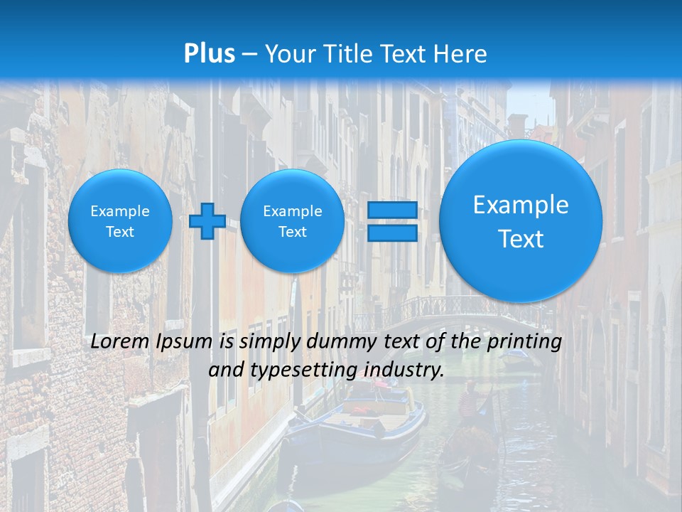 A Canal With Gondola Boats In Venice Powerpoint Template PowerPoint Template