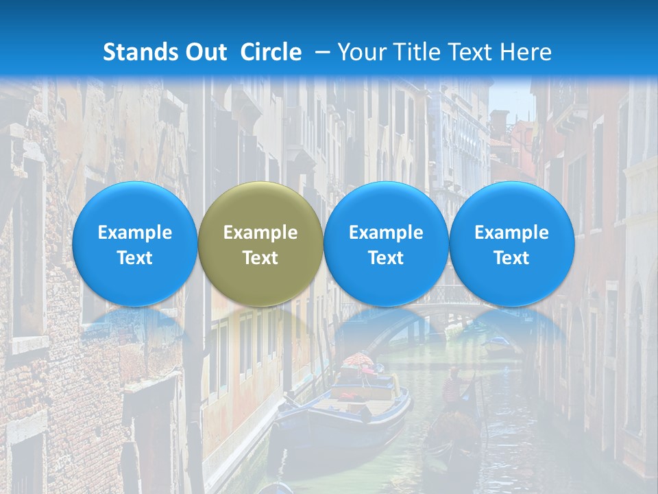 A Canal With Gondola Boats In Venice Powerpoint Template PowerPoint Template
