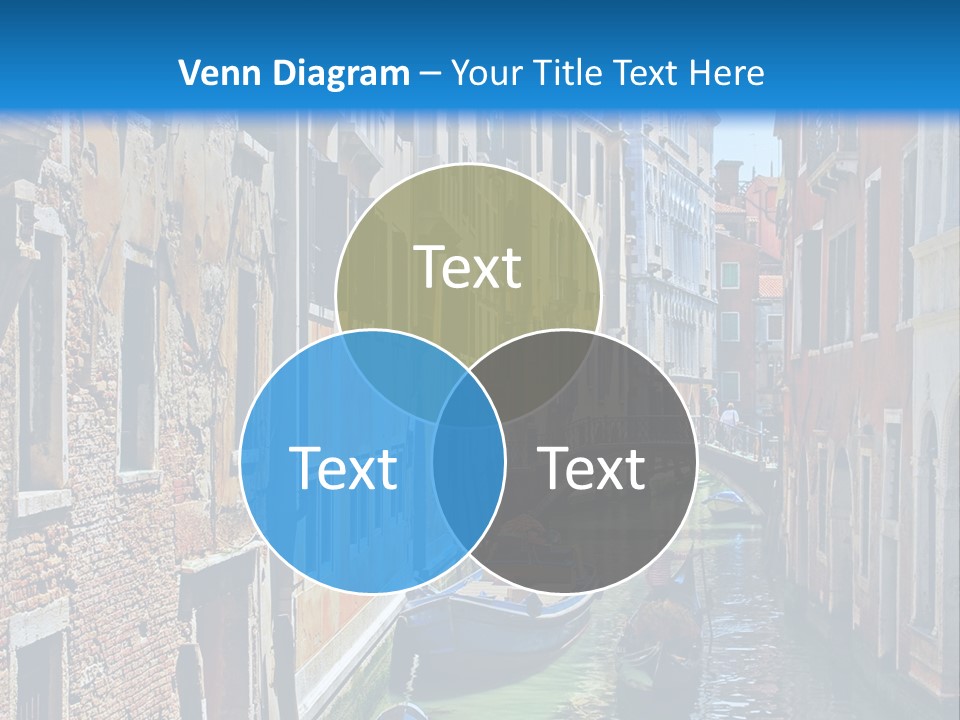 A Canal With Gondola Boats In Venice Powerpoint Template PowerPoint Template