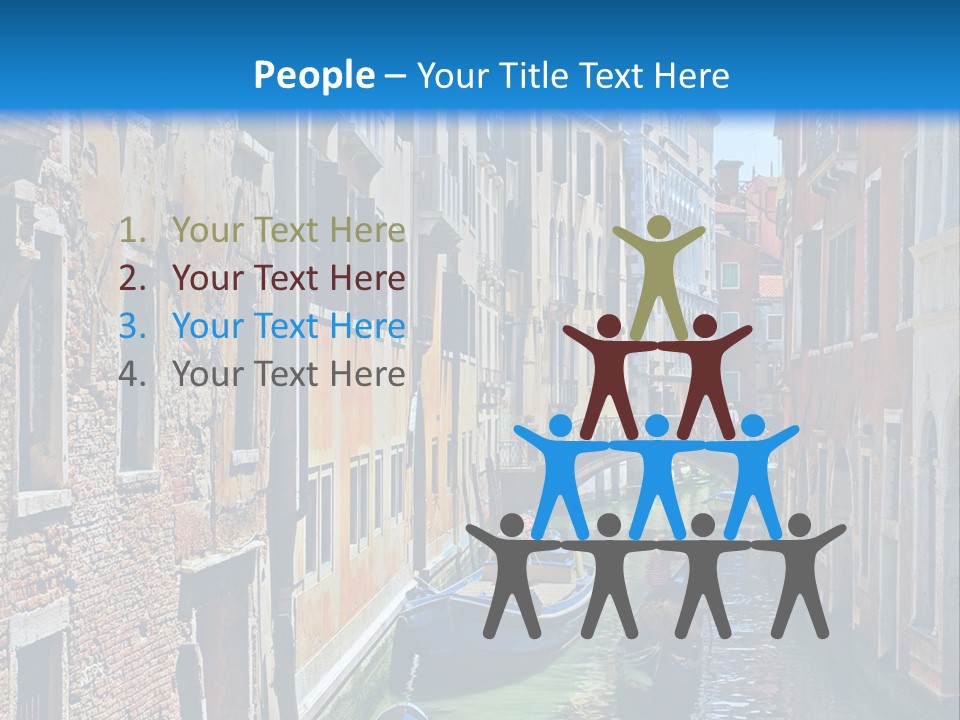 A Canal With Gondola Boats In Venice Powerpoint Template PowerPoint Template