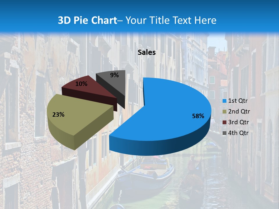 A Canal With Gondola Boats In Venice Powerpoint Template PowerPoint Template