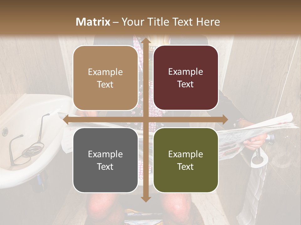 A Man In A Gas Mask Sitting On A Toilet Reading A Newspaper PowerPoint Template