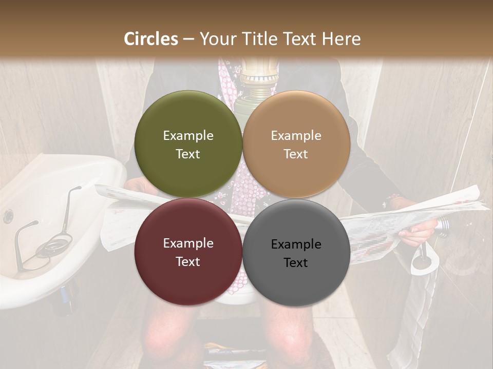 A Man In A Gas Mask Sitting On A Toilet Reading A Newspaper PowerPoint Template