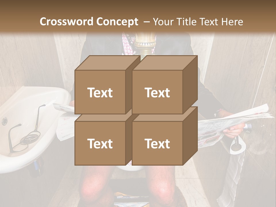 A Man In A Gas Mask Sitting On A Toilet Reading A Newspaper PowerPoint Template