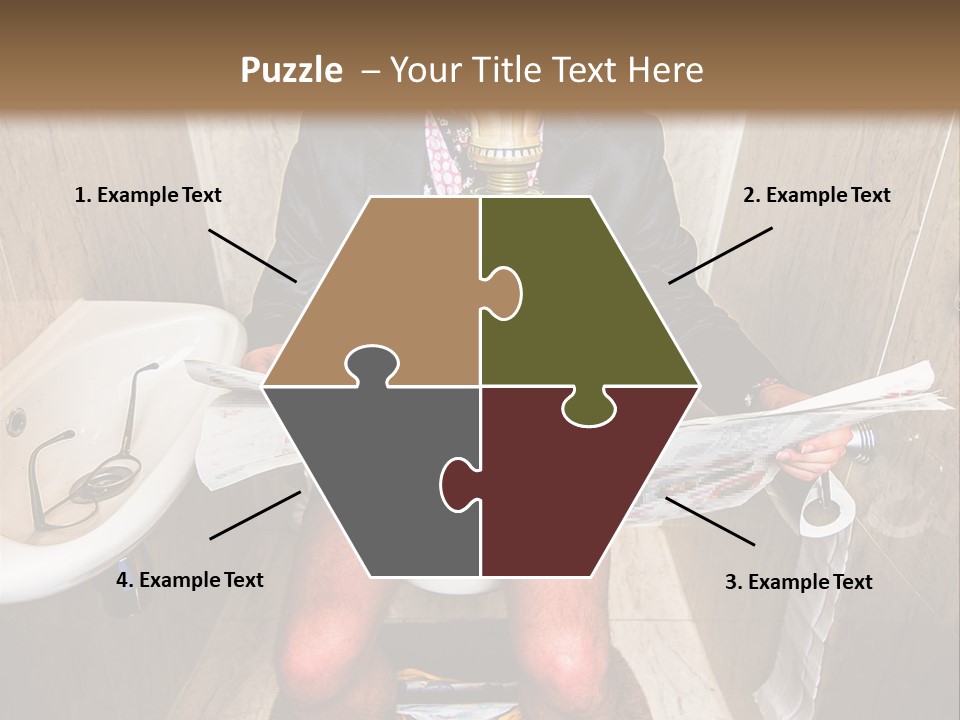 A Man In A Gas Mask Sitting On A Toilet Reading A Newspaper PowerPoint Template