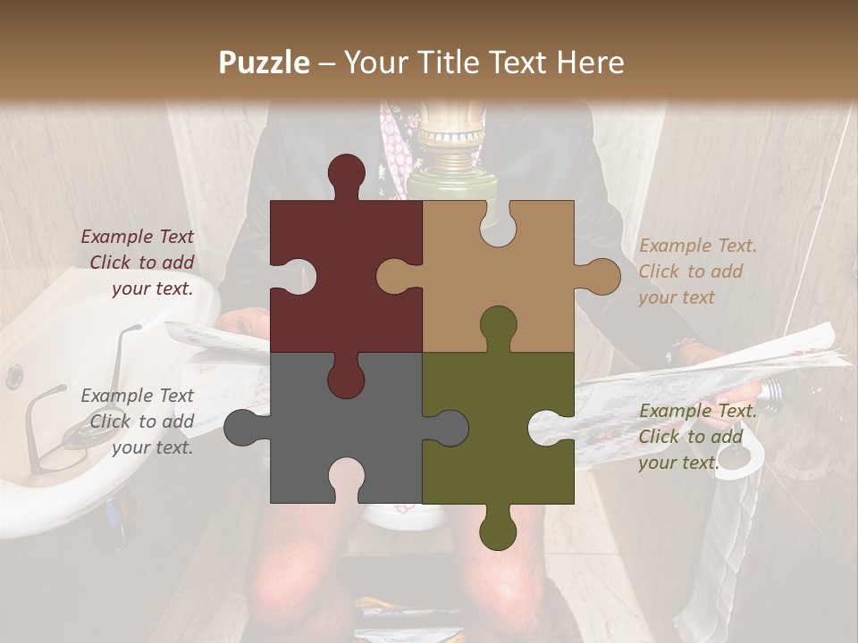 A Man In A Gas Mask Sitting On A Toilet Reading A Newspaper PowerPoint Template