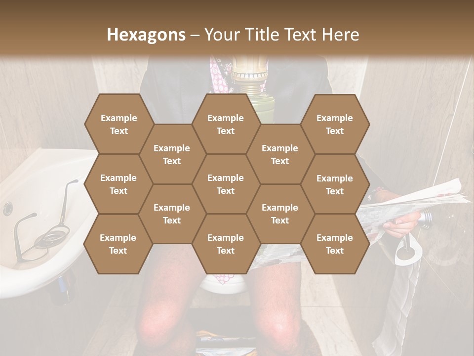 A Man In A Gas Mask Sitting On A Toilet Reading A Newspaper PowerPoint Template