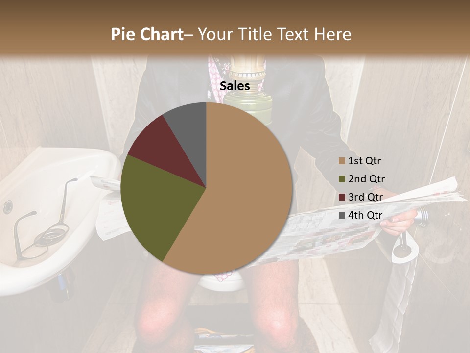 A Man In A Gas Mask Sitting On A Toilet Reading A Newspaper PowerPoint Template