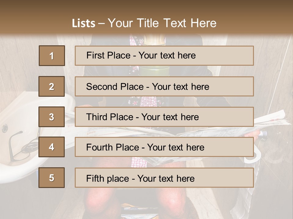 A Man In A Gas Mask Sitting On A Toilet Reading A Newspaper PowerPoint Template