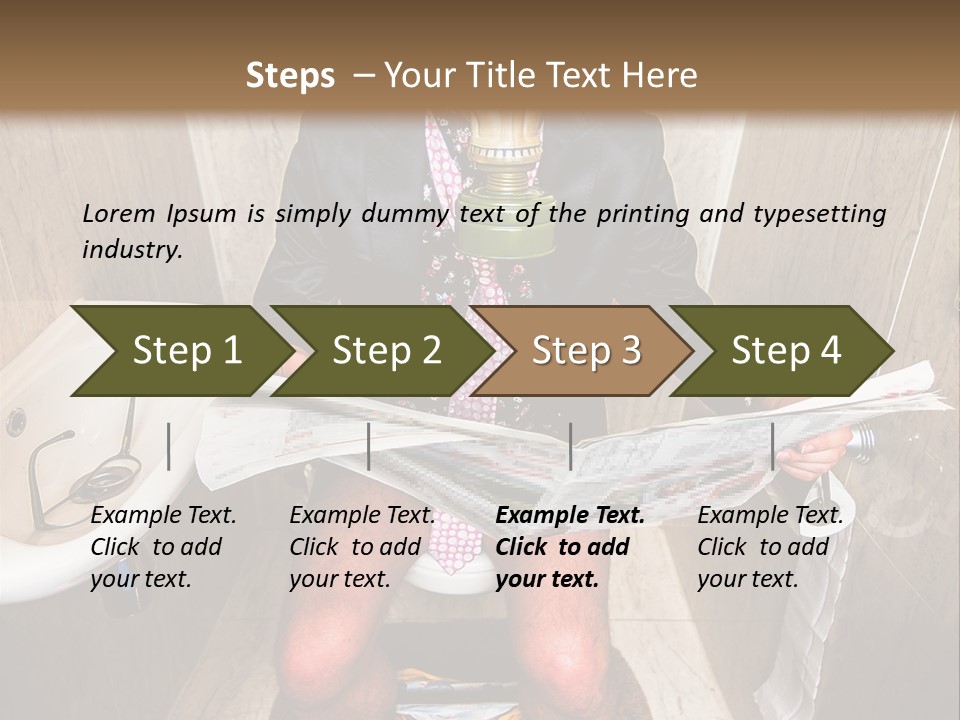 A Man In A Gas Mask Sitting On A Toilet Reading A Newspaper PowerPoint Template