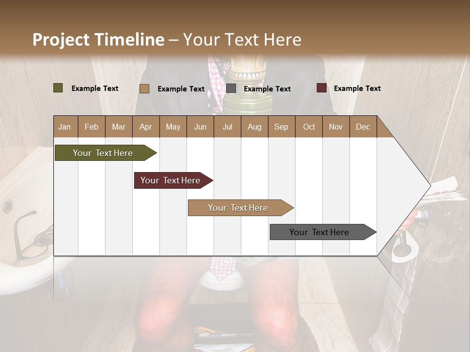 A Man In A Gas Mask Sitting On A Toilet Reading A Newspaper PowerPoint Template