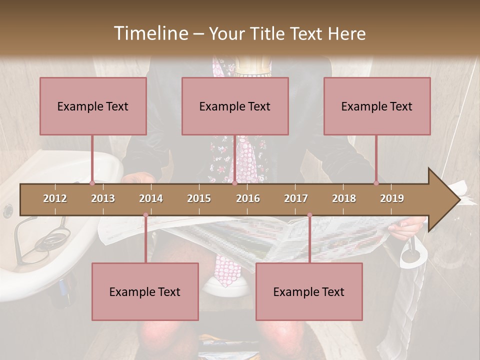A Man In A Gas Mask Sitting On A Toilet Reading A Newspaper PowerPoint Template