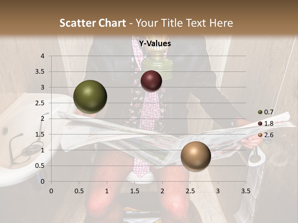 A Man In A Gas Mask Sitting On A Toilet Reading A Newspaper PowerPoint Template