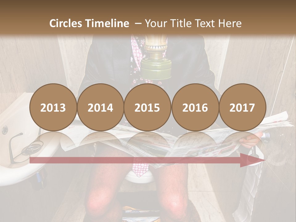 A Man In A Gas Mask Sitting On A Toilet Reading A Newspaper PowerPoint Template