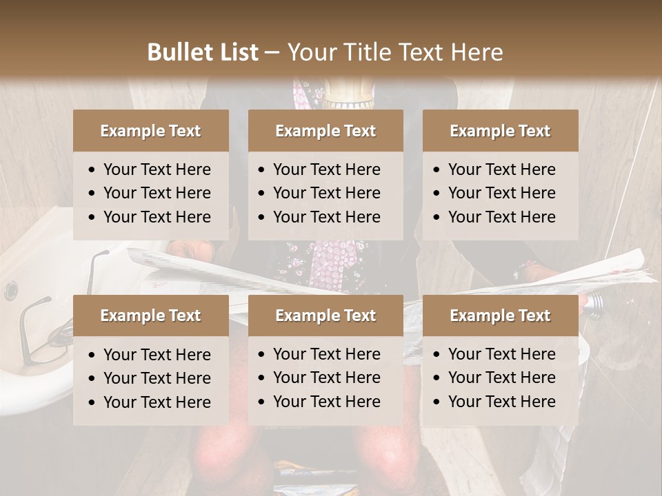 A Man In A Gas Mask Sitting On A Toilet Reading A Newspaper PowerPoint Template