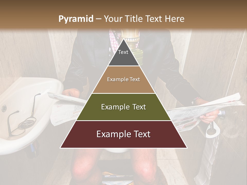 A Man In A Gas Mask Sitting On A Toilet Reading A Newspaper PowerPoint Template