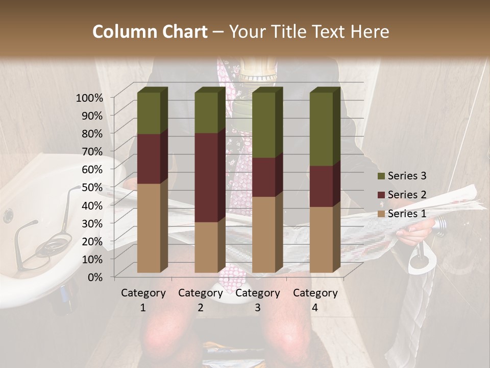 A Man In A Gas Mask Sitting On A Toilet Reading A Newspaper PowerPoint Template