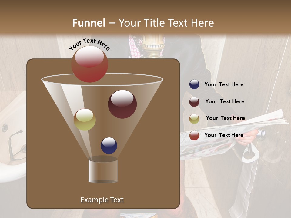 A Man In A Gas Mask Sitting On A Toilet Reading A Newspaper PowerPoint Template