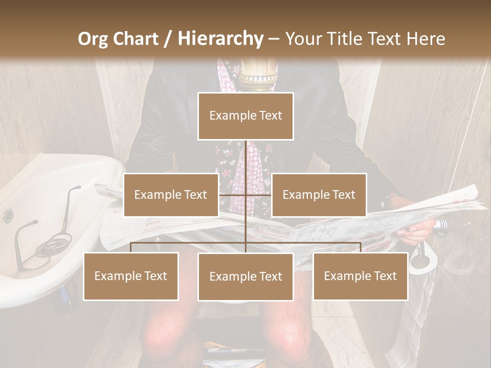 A Man In A Gas Mask Sitting On A Toilet Reading A Newspaper PowerPoint Template