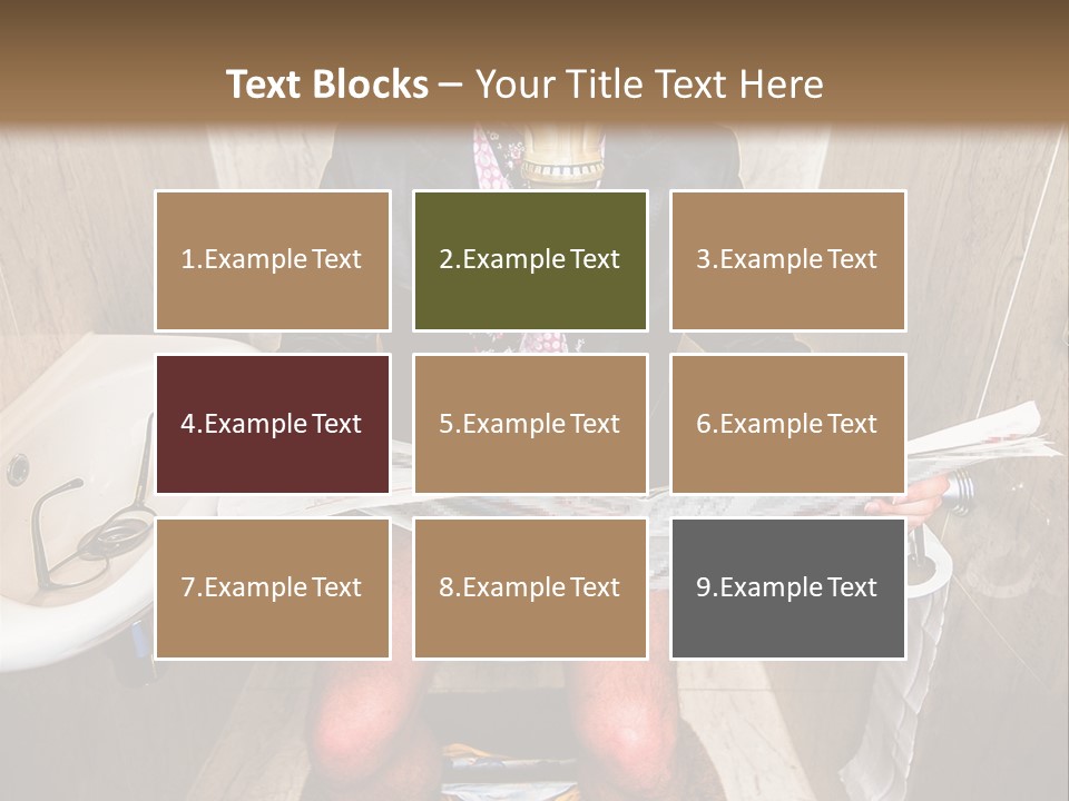 A Man In A Gas Mask Sitting On A Toilet Reading A Newspaper PowerPoint Template