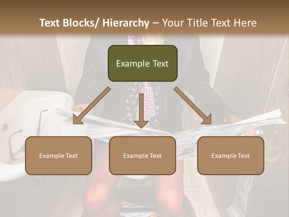 A Man In A Gas Mask Sitting On A Toilet Reading A Newspaper PowerPoint Template