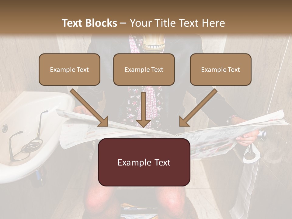 A Man In A Gas Mask Sitting On A Toilet Reading A Newspaper PowerPoint Template
