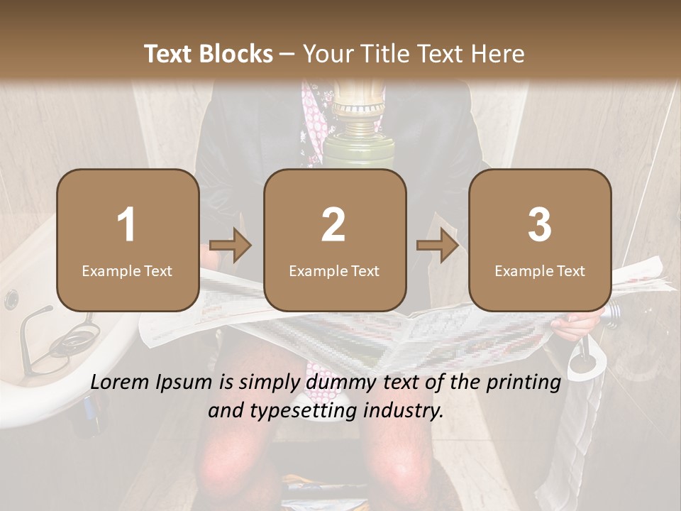 A Man In A Gas Mask Sitting On A Toilet Reading A Newspaper PowerPoint Template
