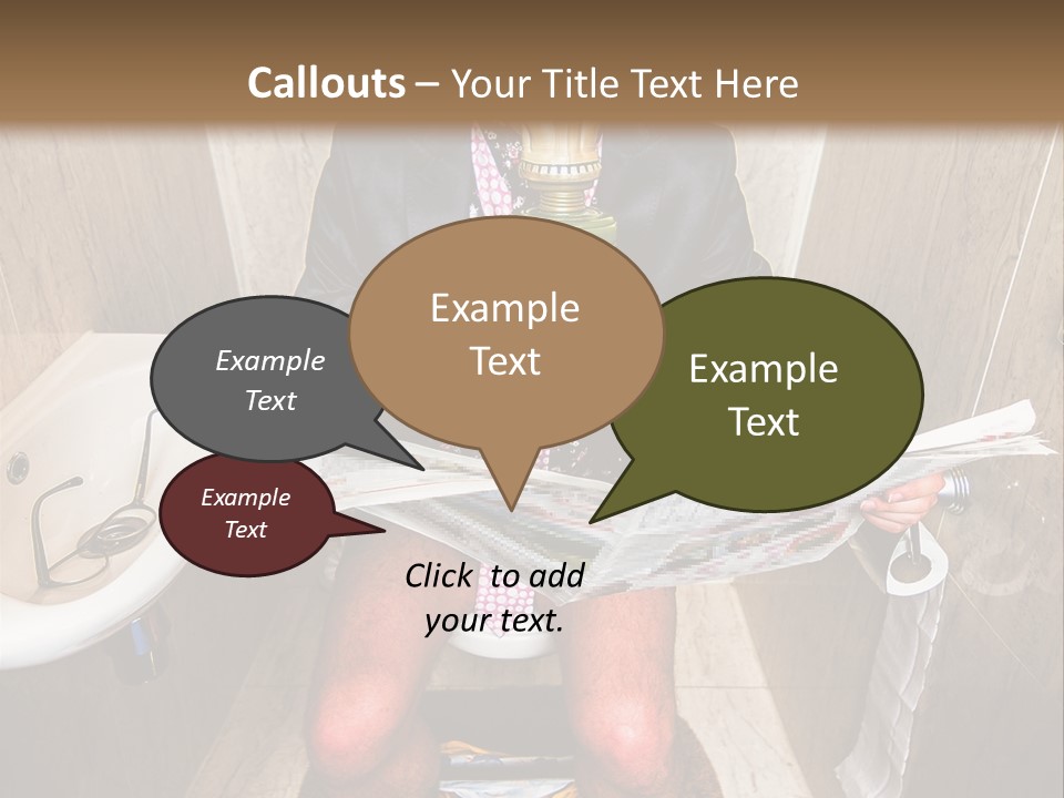 A Man In A Gas Mask Sitting On A Toilet Reading A Newspaper PowerPoint Template
