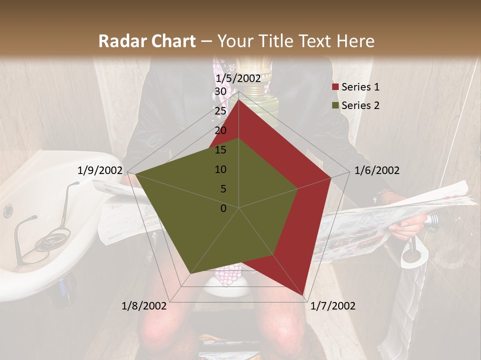 A Man In A Gas Mask Sitting On A Toilet Reading A Newspaper PowerPoint Template