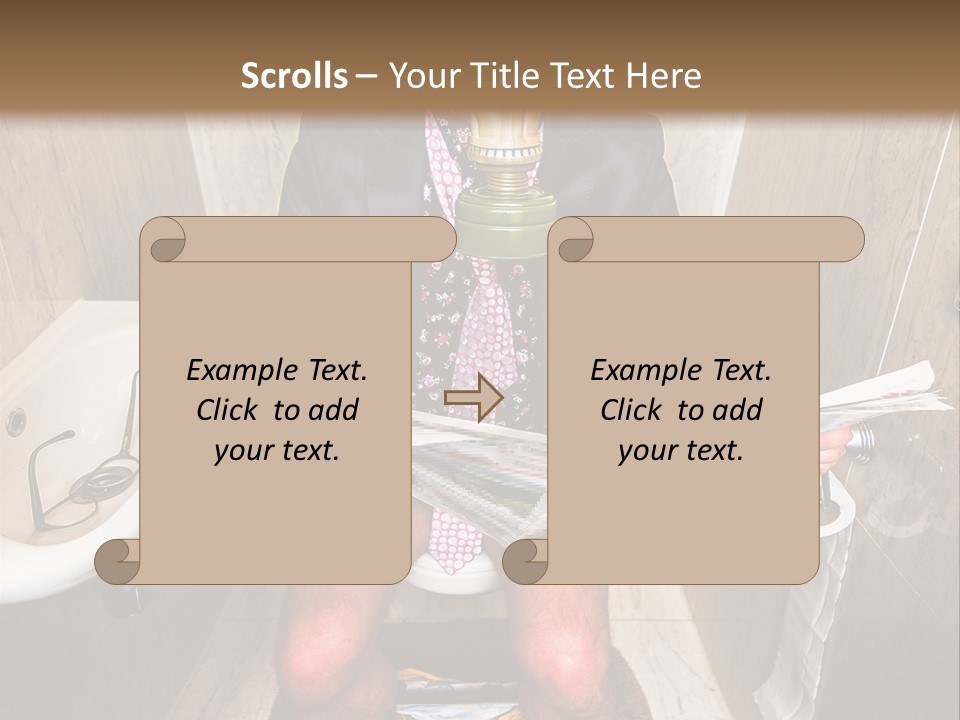 A Man In A Gas Mask Sitting On A Toilet Reading A Newspaper PowerPoint Template