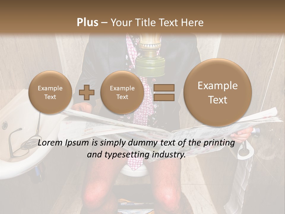A Man In A Gas Mask Sitting On A Toilet Reading A Newspaper PowerPoint Template