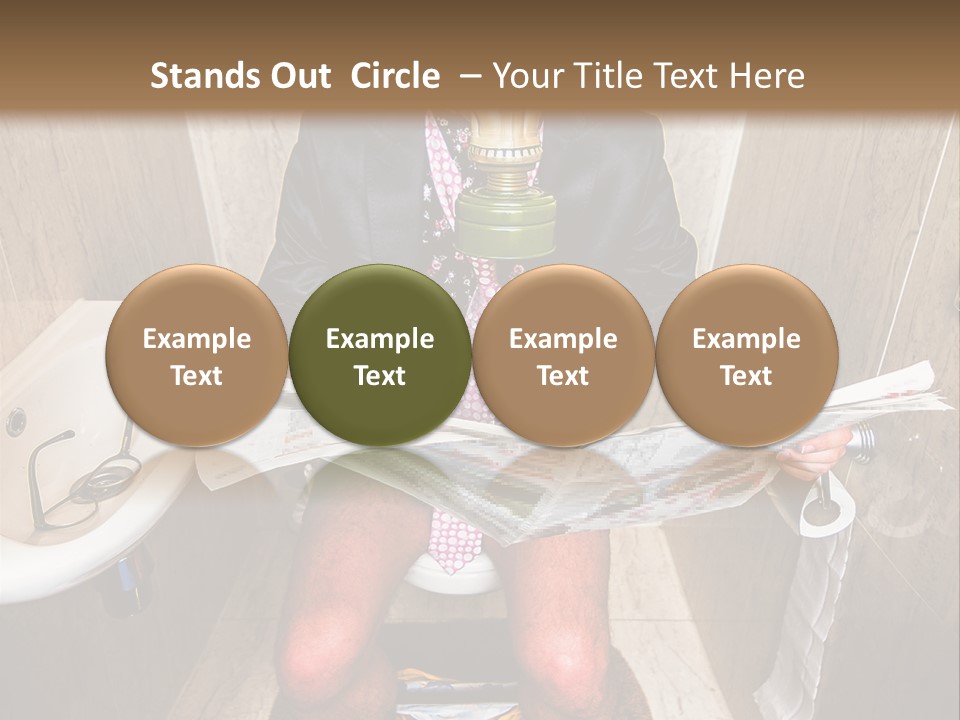 A Man In A Gas Mask Sitting On A Toilet Reading A Newspaper PowerPoint Template